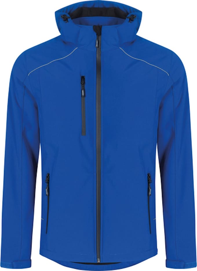 Men's Softshell Outdoorjas met afneembare capuchon Royal - L