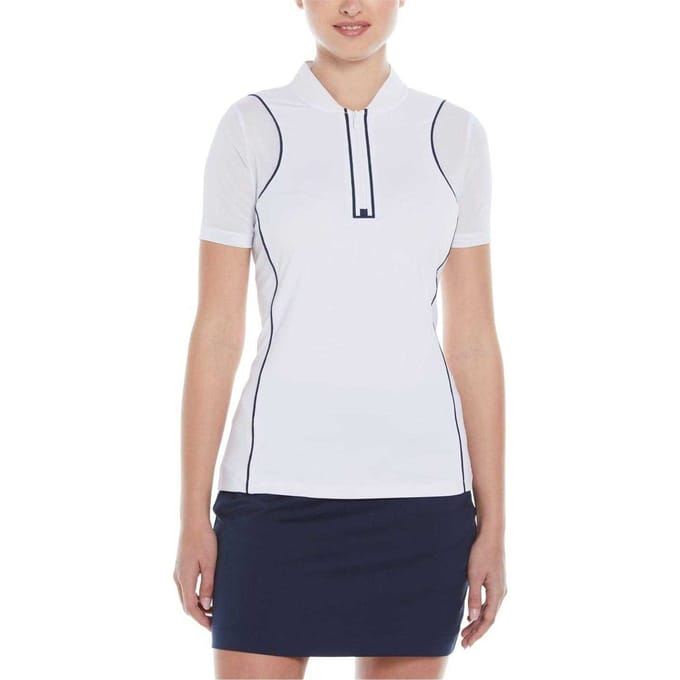 Original Penguin Dames/Dames Contrast Boorden Regelmatig Golf Poloshirt (Helder wit)