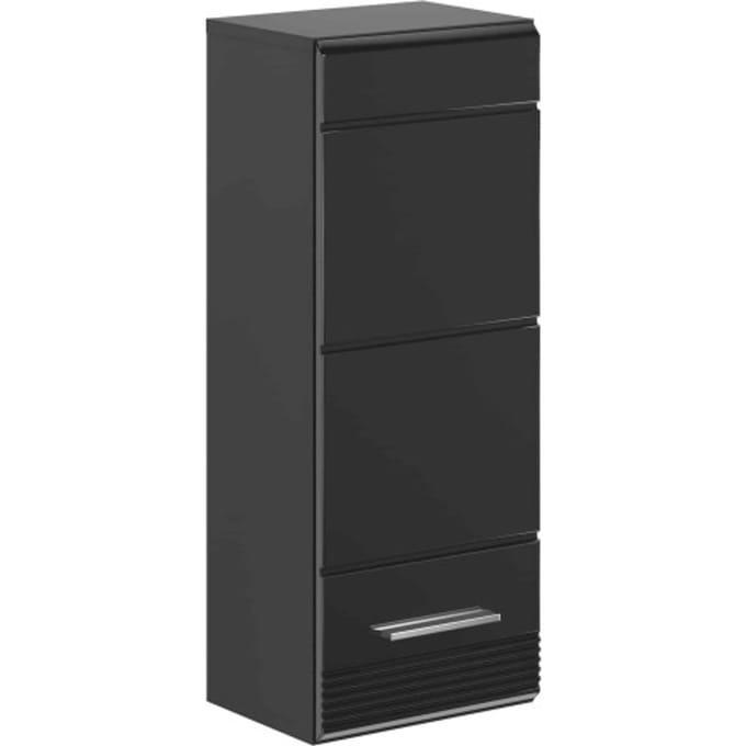 Linus wandkast zwart hoogglans MDF TZ - 23x30x77cm