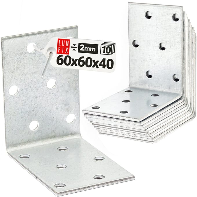 LUN FIX - Montagehoek 60x60x40x2mm KM7 - 10 Stuk