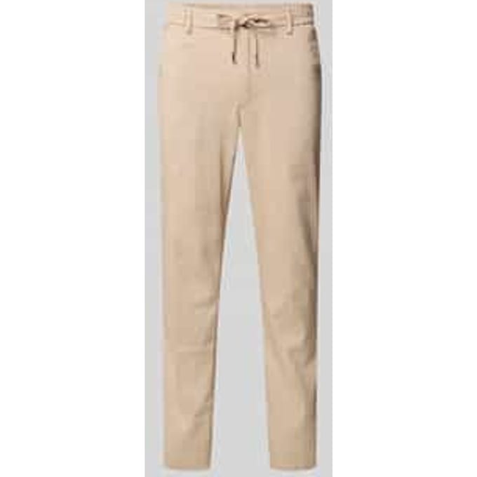 Modern fit straight leg broek van linnenmix model 'KANE1'