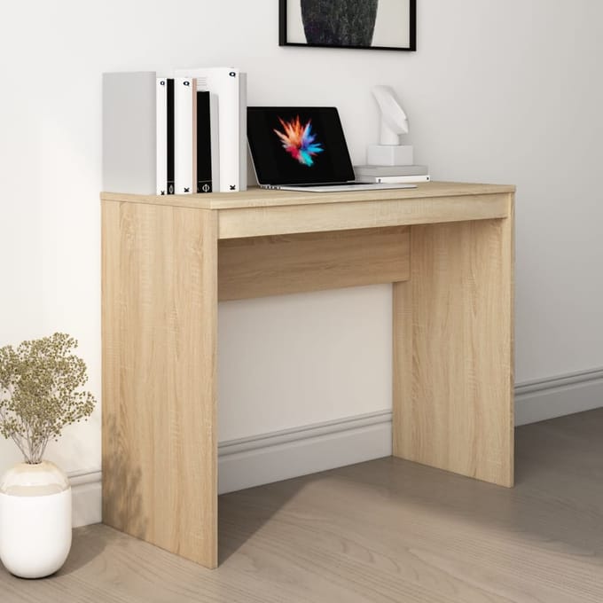 vidaXL - Bureau - 90x40x72 - cm - bewerkt - hout - sonoma - eikenkleurig