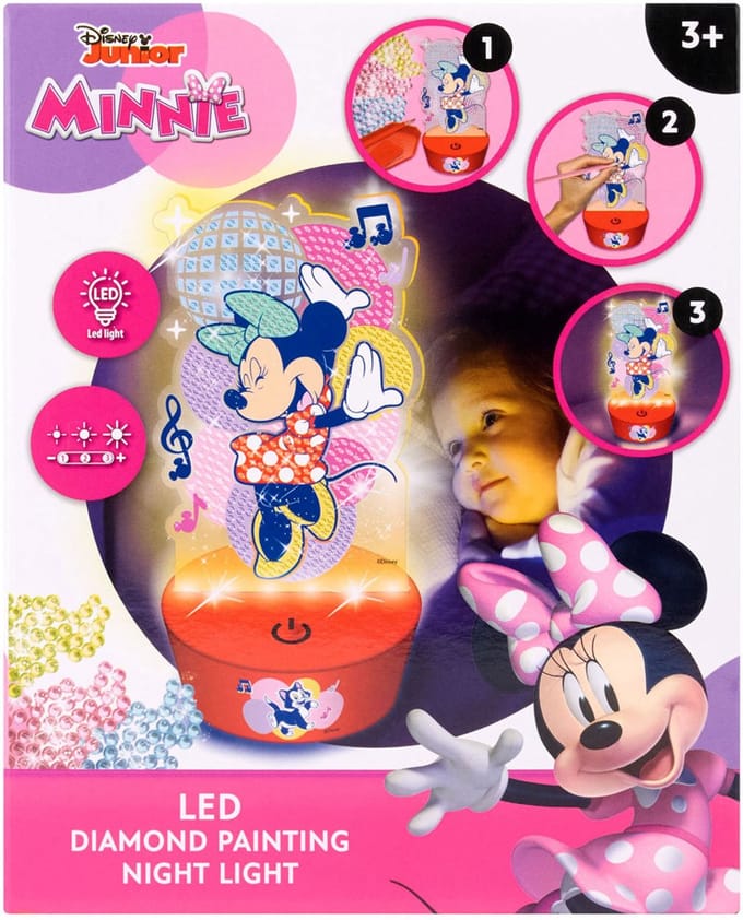 Minnie Mouse Diamond Painting Nachtlamp.