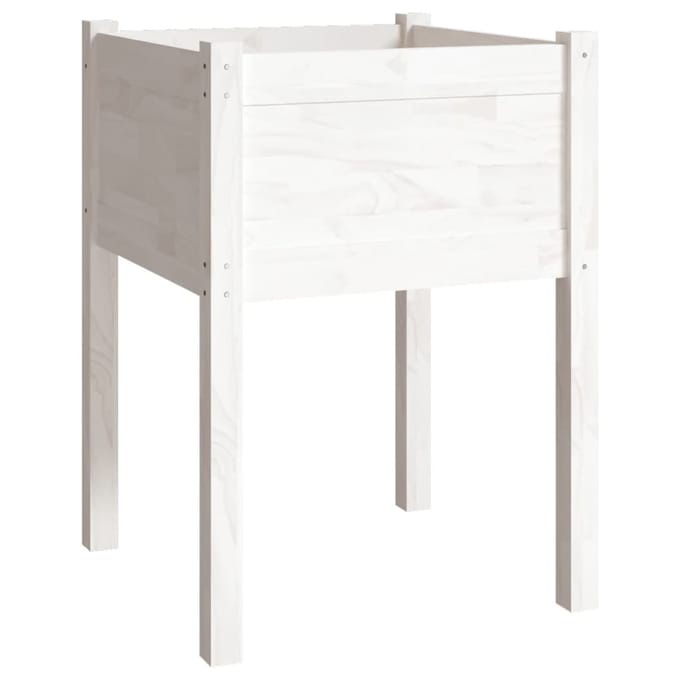 vidaXL - Plantenbak - 50x50x70 - cm - massief - grenenhout - wit