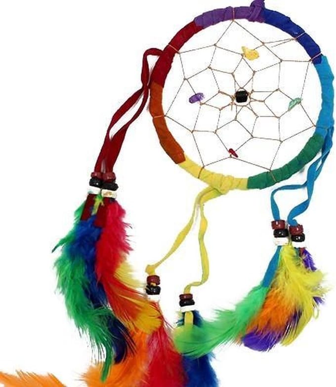 Bali Dreamcatcher - Middelgrote Ronde - Regenboog