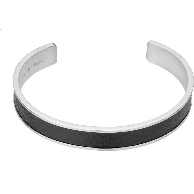 Echt leer en roestvrij stalen armband Philipp Blanc Simon