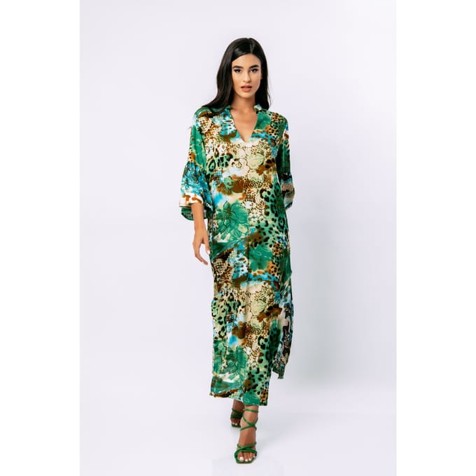 Animal Print kaftan stijl maxi jurk