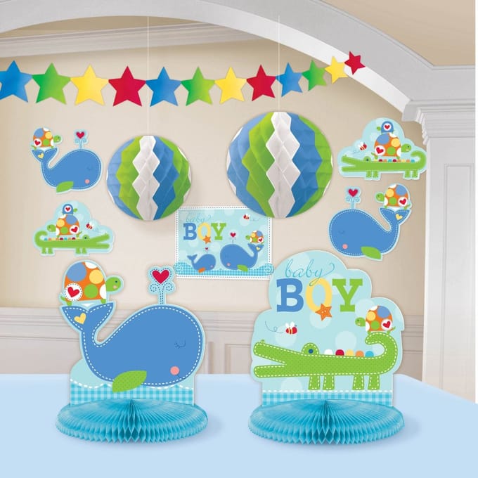 Amscan - geboorte decoratie kit - Ahoy boy - 10 delig