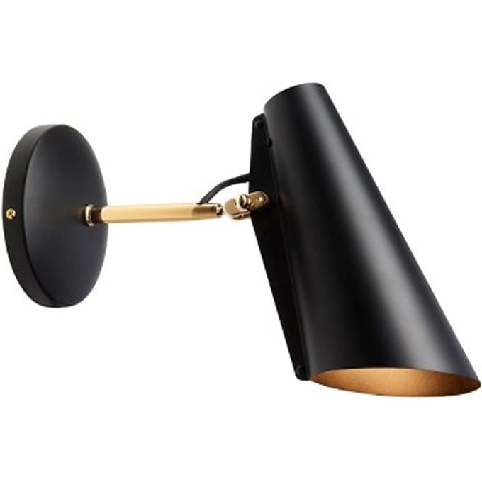 Northern - Birdy wandlamp - zwart/messing - Korte mouw