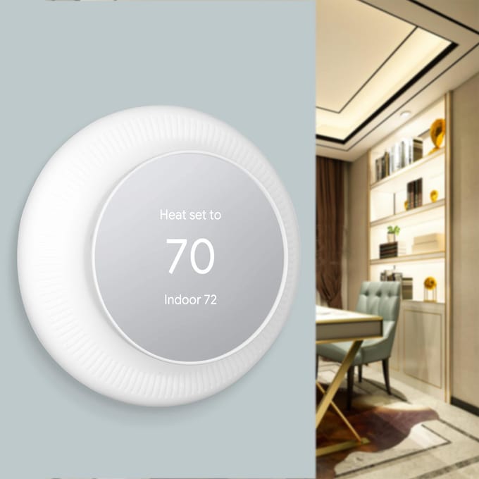 Vervanging van de wandplaatafdekking voor Google Nest Thermostat Zacht siliconen Slijtvast Eenvoudig wit