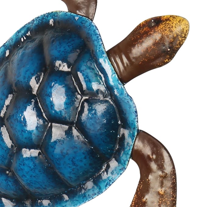 Blauwe schildpad muur decor kust oceaan zee muur kunst ijzer dier muur decor thuis