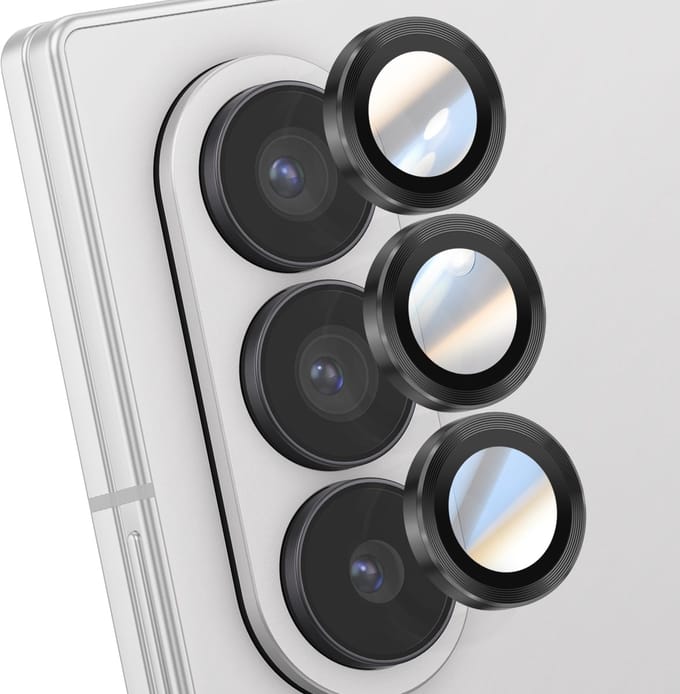 ENKAY, Lens Protector geschikt voor Galaxy Z Fold 7 - Triple Lens, Zwart