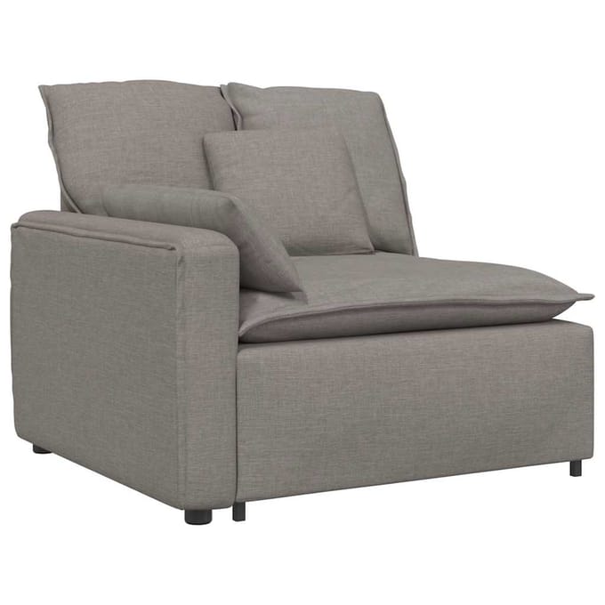 vidaXL - Modulaire - bank - Armleuning - eindmodule - met - kussens - 100 - cm - taupe