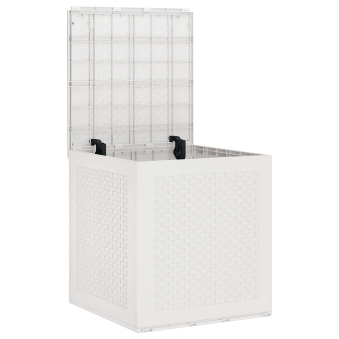 vidaXL - Opbergbox - met - opslag - Wit - 55 - x - 53 - x - 57 - cm - Polypropyleen