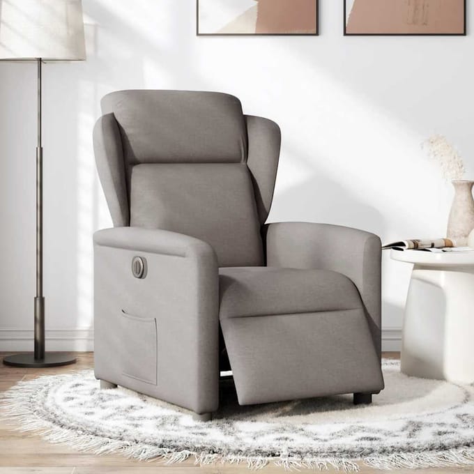 vidaXL - Fauteuil - verstelbaar - elektrisch - stof - taupe