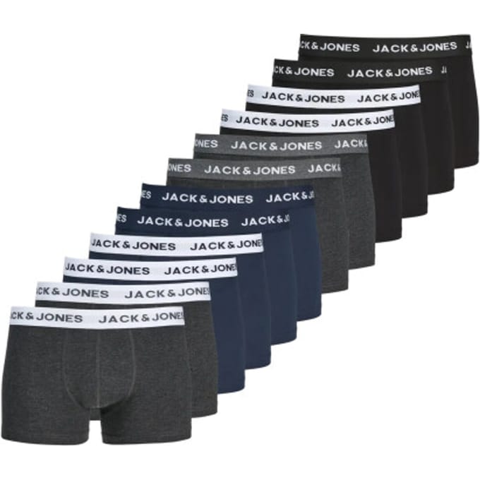 Jack & Jones Heren boxershorts jacsolid 12-pack effen onderbroeken