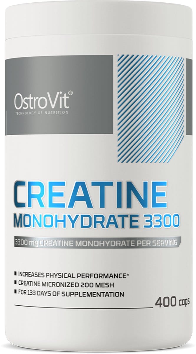 OstroVit Creatine Monohydrate 3300 mg – Voedingssupplement – Creatine – 400 Capsules