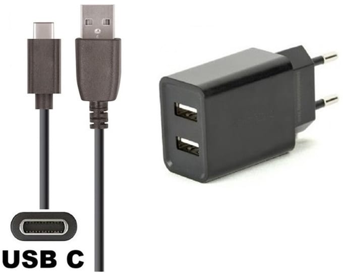 OneOne 2.1A lader met 2 poorten + 0,25m standaard USB C kabel. Oplader adapter past op Canon EOS 1D x Mark 3, EOS M6 Mark 2, EOS R, EOS R3, EOS R5, EOS R5C
