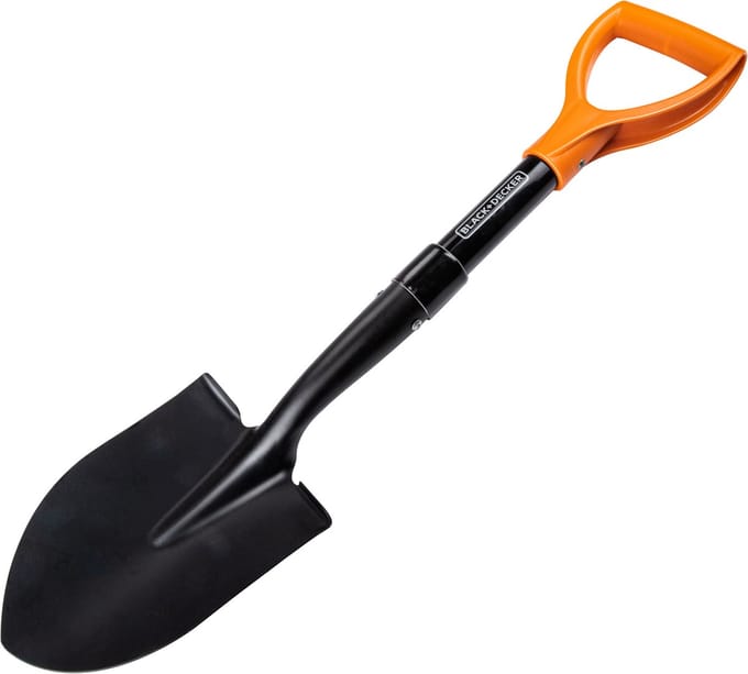 Black and Decker Schep - metaal - 65 cm - tuinschop / tuinieren / camping - kleine compacte schep
