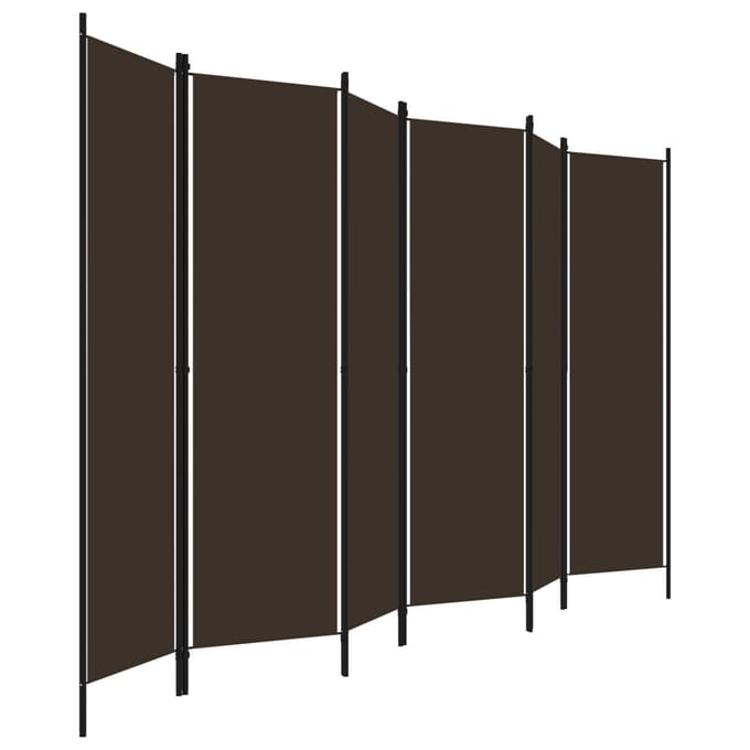 vidaXL - Kamerscherm - met - 6 - panelen - 300x180 - cm - bruin