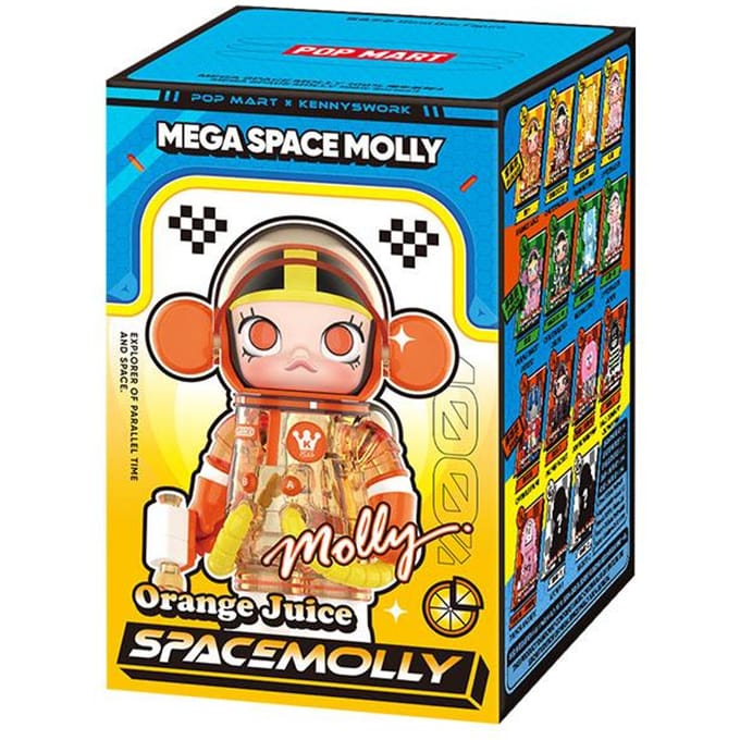 POP MART MEGA SPACE MOLLY 100% Serie 4 Blind Box (Enkel pak / 9-delige set) blue