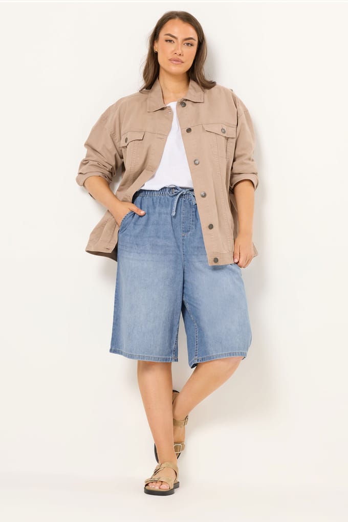 Yours Lichtblauwe Shorts Met Trekkoord Size 66-68