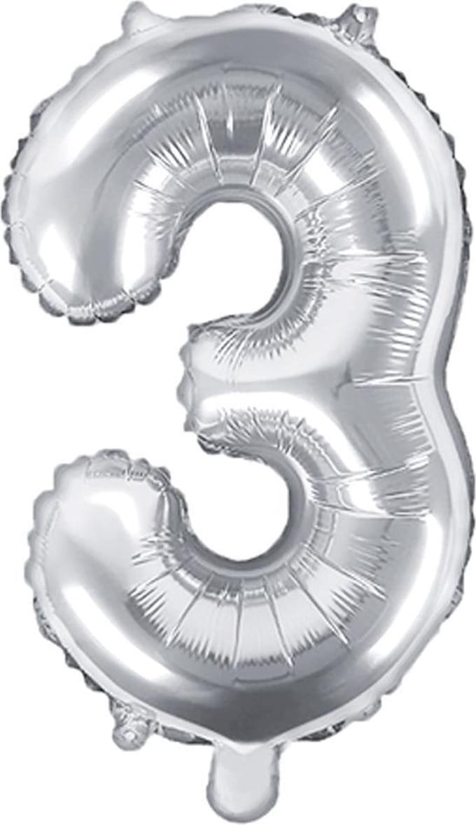 Cijfer 3 (35 cm) - Zilver