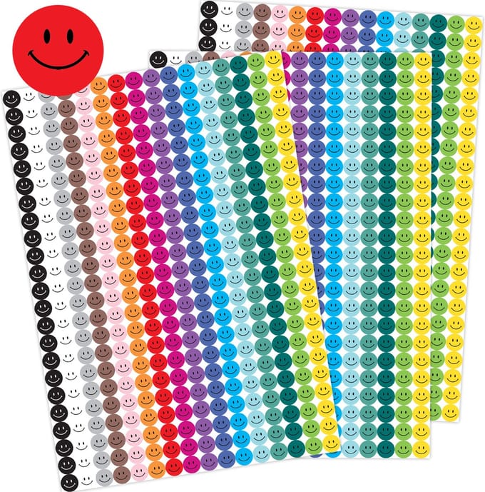 Smiley Stickers Gekleurd - 1104 Stickers - Feedback Beloningsstickers