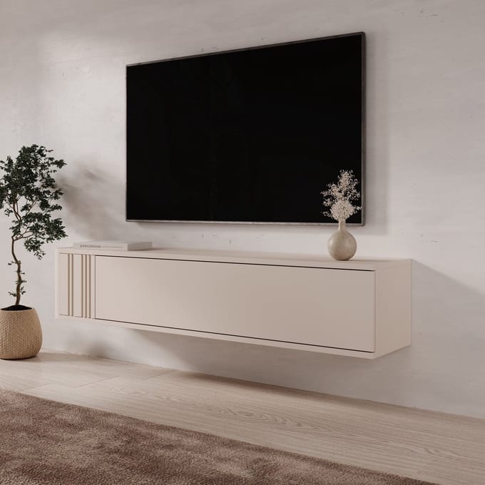 Meubella - Fermano - TV-Meubel - Beige - 150x31x30 cm