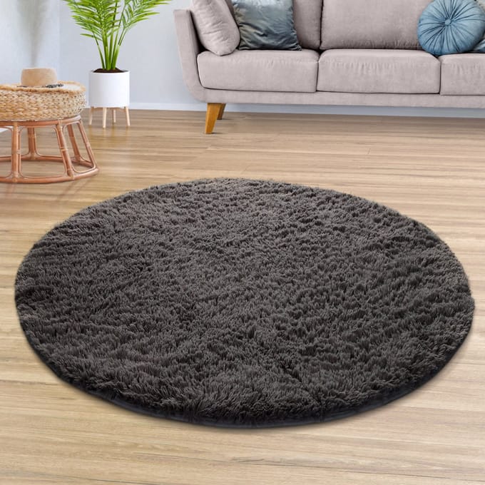 Tapijt Woonkamer Diepe Pool Lange Pool Zacht Modern Monochroom Design 120 x 120 cm Rechthoek 120 x 120 cm Rechthoek antraciet