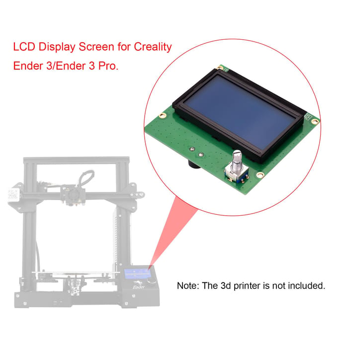 Aibecy 3D-printeronderdelen LCD-schermbord met kabelvervanging voor veelkleurig