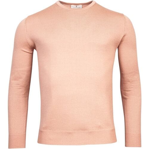 Thomas Maine Trui Merinowol Ronde Hals Single Knit Light Peach / male