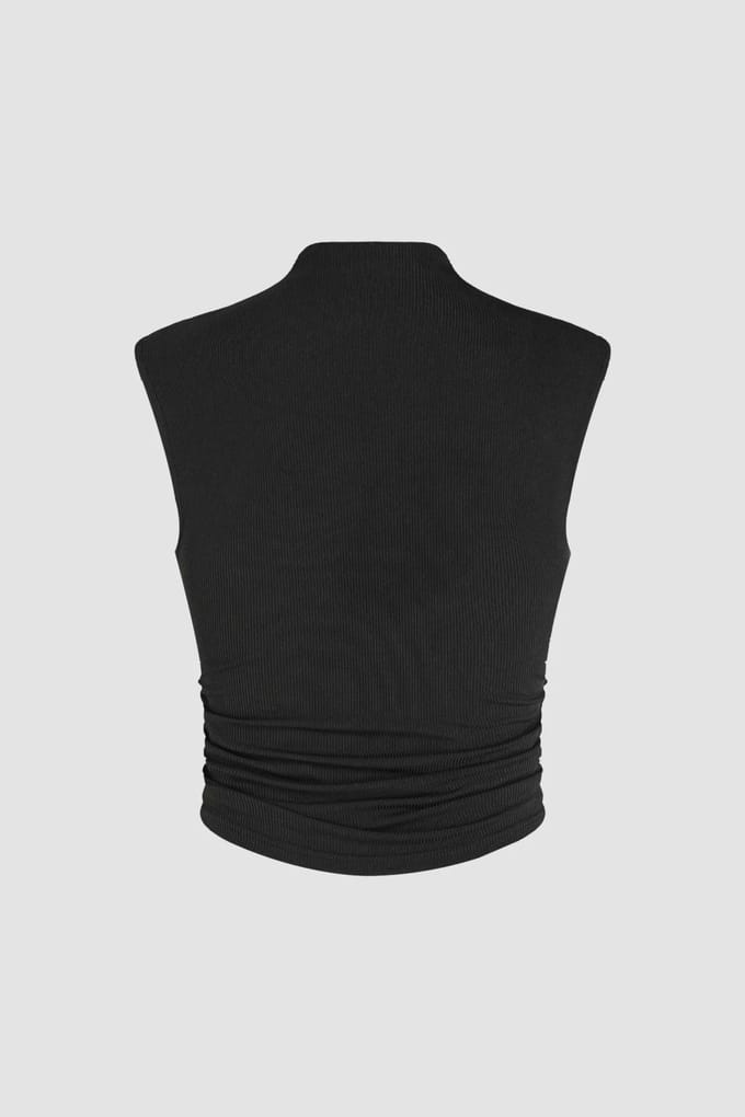 Gerimpelde Halve Col Crop Top