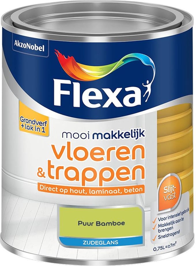 Flexa - Mooi Makkelijk Vloeren & Trappen Zijdeglans - Puur Bamboe - Mengverf - 750 Ml