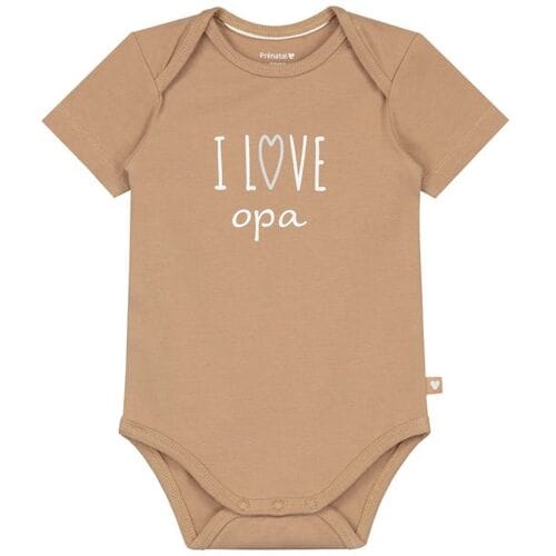 Prénatal romper i love opa Brown 62/68 unisex