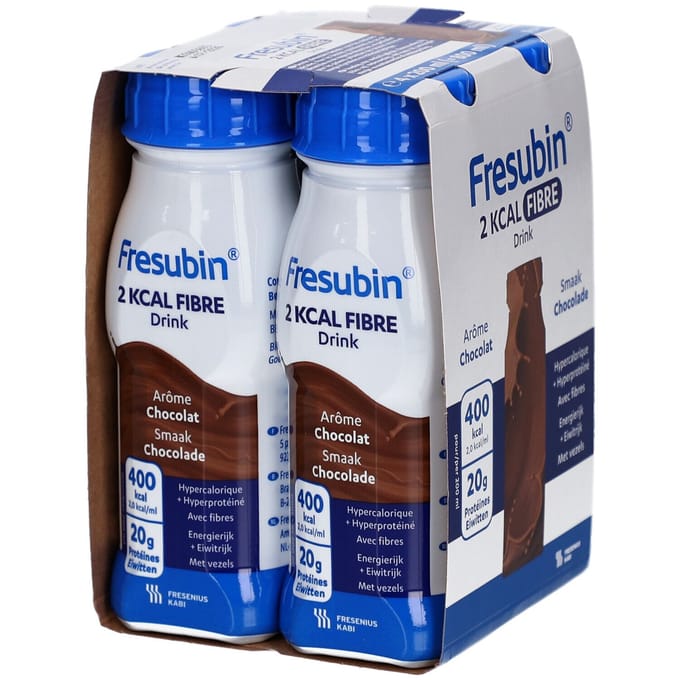 Fresubin 2 Kcal Fibre Drink Choco 4x200 Drinkbare oplossing