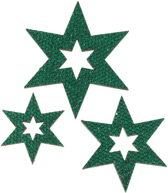 Strooidecoratie ster groen 3-5cm 48 st, 48 Stück