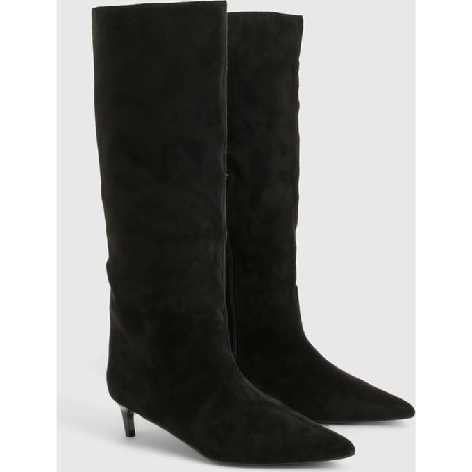 boohoo Dames Column High Knee Laarzen | Black | Maat: 3