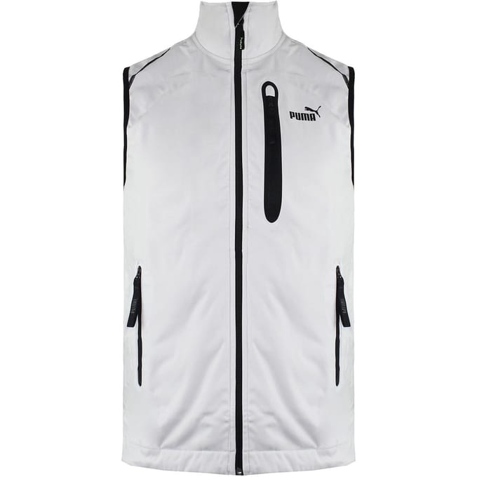 Puma Zip Up Graphic Logo Mouwloos Lichtgrijs Heren Polyester Vest 506813 GREY