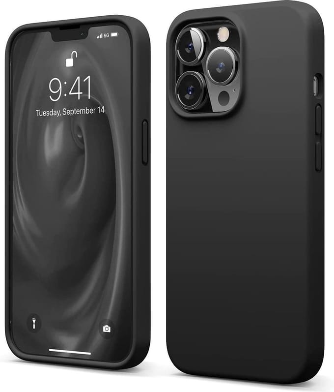 HB Hoesje Geschikt voor Apple iPhone 13 Pro - Zwart - Siliconen Back Cover