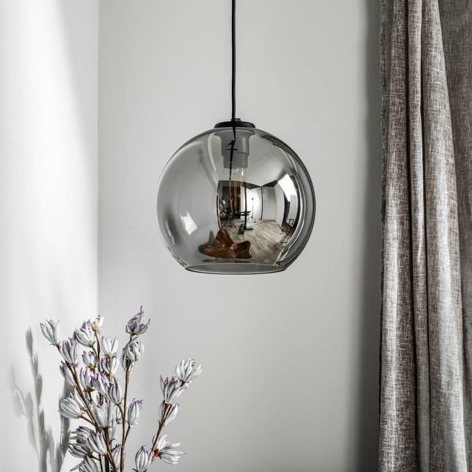 Nowodvorski Lighting Hanglamp Polaris, spiegelend glas, rookkleurig