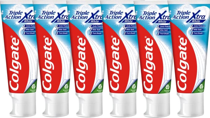 Colgate Tandpasta Triple Action Xtra White - 6 x 75 ml - Voordeelverpakking