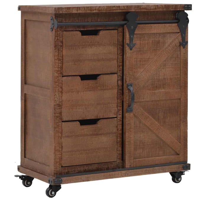 vidaXL - Opbergkast - 64x33,5x75 - cm - massief - vurenhout - bruin