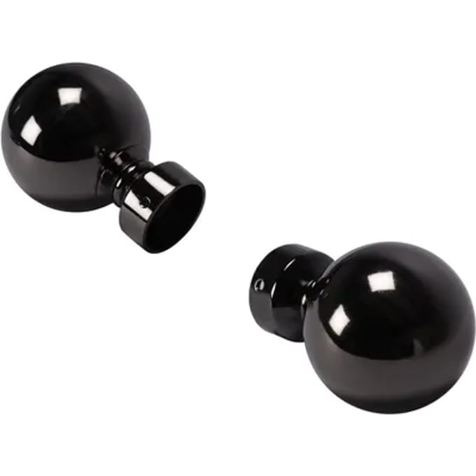 Decomode Gordijnknop Bulb Zwart Nikkel - 2 Stuks