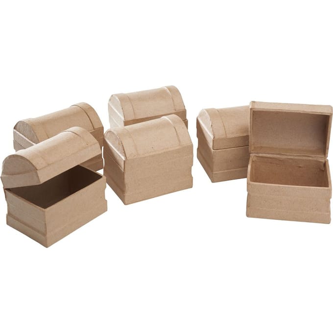 VBS Rond deksel kistje, papier-maché, 6 stuks