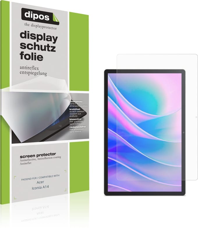 dipos – 2x Matte Beschermfolie geschikt voor Acer Iconia A14 | Krasbestendige & antireflecterende Screenprotector Ultra-Thin
