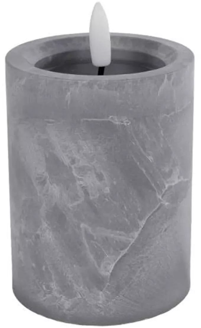 LED Kaars vlameffect betonkleur 10cm