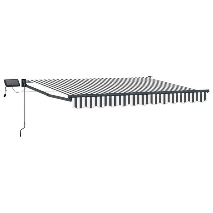 vidaXL - Handbediende - luifel - met - LED's - Antraciet - en - Wit - 3,5 - x - 2 - m