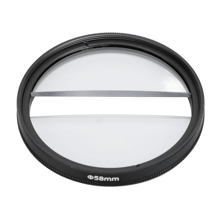 58mm Dubbele Halve Maan Special Effects Filter Dubbel Glas Camera Midden Split Diopter Lensfilter white