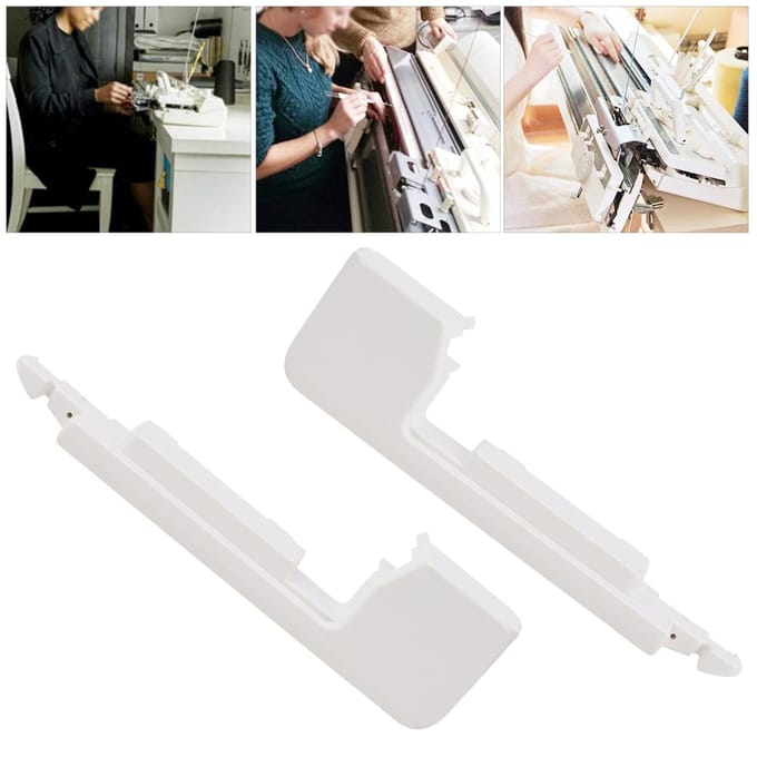 1 Paar Breimachine Zijdeksel Links & Rechts voor Silver Reed SK155 SK860 white